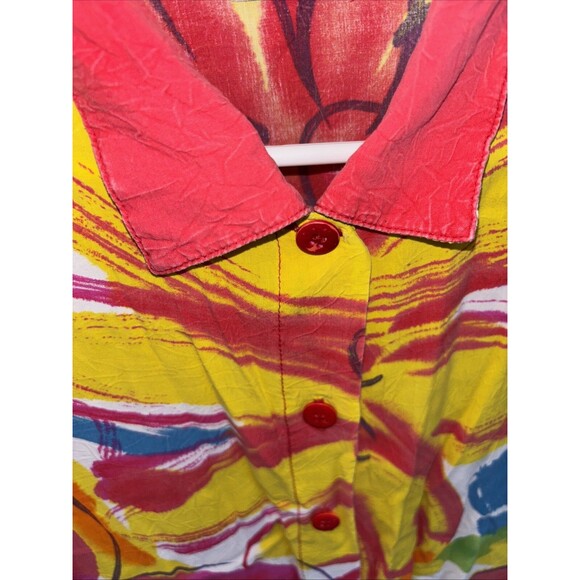 Jams World Vintage Dress Hawaii Button Down Pockets Short Sleeve Floral Print L - Picture 4 of 9